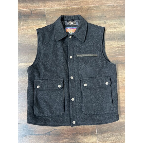 Cripple Creek Size X-Large Dark Gray Wool Vest Flap Pocket Western Conceal Carry - Picture 1 of 12